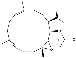 (1R,2R,3R,6E,10E,14S)-2,3-Epoxy-14-(1-methylethenyl)-3,7,11-trimethylcyclotetradeca-6,10-dien-1-ol acetate Struktur