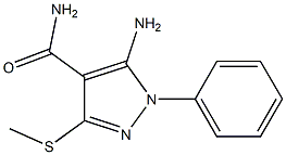 5-Amino-3-methylthio-1-phenyl-1H-pyrazole-4-carboxamide Struktur