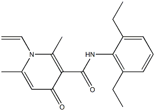 N-(2,6-Diethylphenyl)-1-vinyl-2,6-dimethyl-4-oxo-3-pyridinecarboxamide Struktur