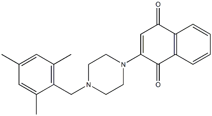 2-[4-[(2,4,6-Trimethylphenyl)methyl]piperazino]-1,4-naphthalenedione Struktur