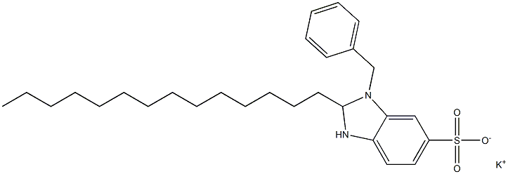 1-Benzyl-2,3-dihydro-2-tetradecyl-1H-benzimidazole-6-sulfonic acid potassium salt Struktur