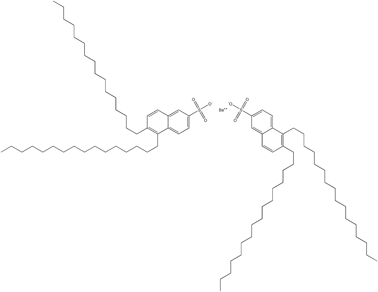 Bis(5,6-dihexadecyl-2-naphthalenesulfonic acid)barium salt Struktur