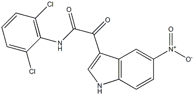 N-(2,6-Dichlorophenyl)-2-[5-nitro-1H-indol-3-yl]-2-oxoacetamide Struktur