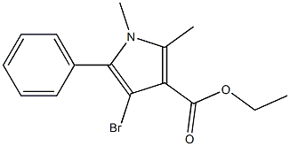 4-Bromo-1,2-dimethyl-5-phenyl-1H-pyrrole-3-carboxylic acid ethyl ester Struktur