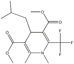 1,4-Dihydro-1,2-dimethyl-4-(2-methylpropyl)-6-(trifluoromethyl)-3,5-pyridinedicarboxylic acid dimethyl ester Struktur