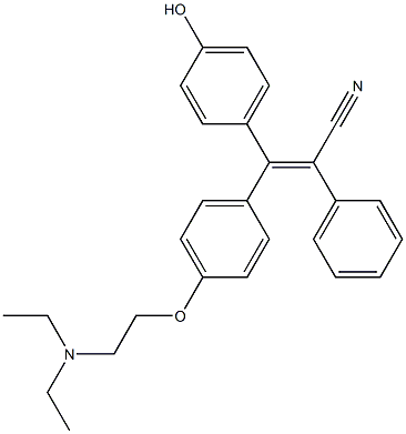 (E)-3-[4-(2-Diethylaminoethoxy)phenyl]-3-(4-hydroxyphenyl)-2-phenylacrylonitrile Struktur