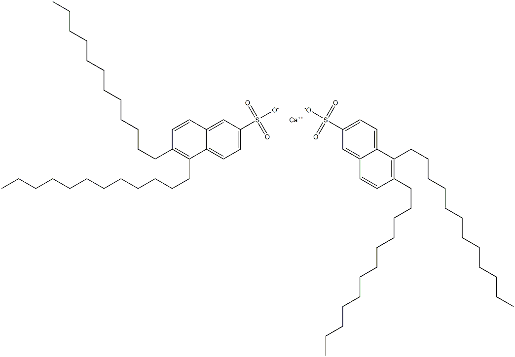 Bis(5,6-didodecyl-2-naphthalenesulfonic acid)calcium salt Struktur