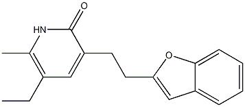 5-Ethyl-6-methyl-3-[2-(benzofuran-2-yl)ethyl]-2(1H)-pyridinone Struktur