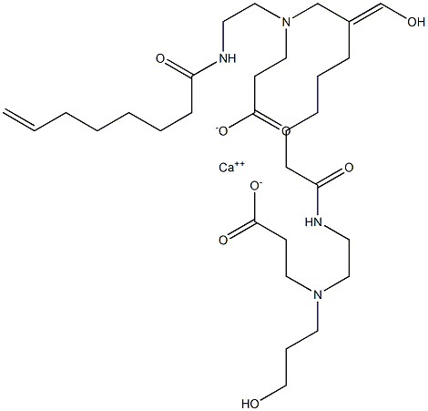 Bis[3-[N-(3-hydroxypropyl)-N-[2-(7-octenoylamino)ethyl]amino]propionic acid]calcium salt Struktur