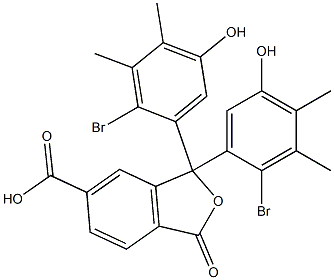 1,1-Bis(2-bromo-5-hydroxy-3,4-dimethylphenyl)-1,3-dihydro-3-oxoisobenzofuran-6-carboxylic acid Struktur