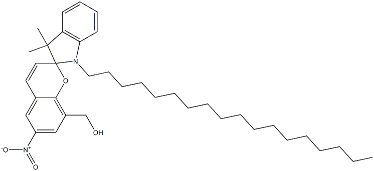 1',3'-Dihydro-3',3'-dimethyl-6-nitro-1'-octadecylspiro[2H-1-benzopyran-2,2'-[2H]indole]-8-methanol Struktur