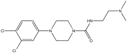 N-(2-Dimethylaminoethyl)-4-[3,4-dichlorophenyl]piperazine-1-carboxamide Struktur