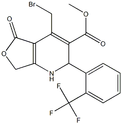 2-[2-(Trifluoromethyl)phenyl]-4-bromomethyl-1,2,5,7-tetrahydro-5-oxofuro[3,4-b]pyridine-3-carboxylic acid methyl ester Struktur