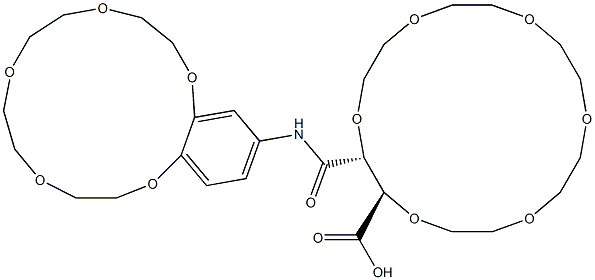 [2R,3R,(+)]-2-[[(6,7,9,10,12,13,15,16-Octahydro-5,8,11,14,17-pentaoxa-5H-benzocyclopentadecene)-2-yl]-aminocarbonyl]-1,4,7,10,13,16-hexaoxacyclooctadecane-3-carboxylic acid Struktur