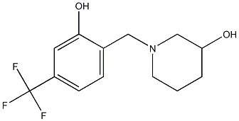 5-(Trifluoromethyl)-2-[(3-hydroxypiperidin-1-yl)methyl]phenol Struktur