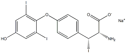 (2S,3R)-2-Amino-3-[4-(4-hydroxy-2,6-diiodophenoxy)phenyl]-3-iodopropanoic acid sodium salt Struktur