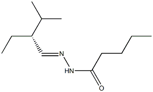 (-)-Valeric acid 2-[(R)-2-ethyl-3-methylbutylidene] hydrazide Struktur