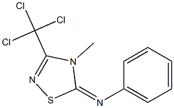 5-(Phenylimino)-4-methyl-3-(trichloromethyl)-4,5-dihydro-1,2,4-thiadiazole Struktur