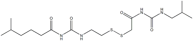 1-(5-Methylhexanoyl)-3-[2-[[(3-isobutylureido)carbonylmethyl]dithio]ethyl]urea Struktur