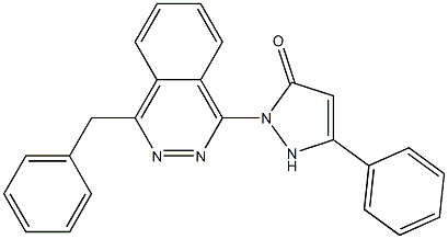 5-Phenyl-2-(4-benzylphthalazin-1-yl)-4-pyrazolin-3-one Struktur