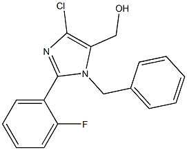 1-Benzyl-2-(2-fluorophenyl)-4-chloro-5-hydroxymethyl-1H-imidazole Struktur