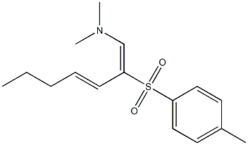 (1E,3E)-N,N-Dimethyl-2-(p-tolylsulfonyl)-1,3-heptadien-1-amine Struktur