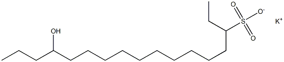 14-Hydroxyheptadecane-3-sulfonic acid potassium salt Struktur