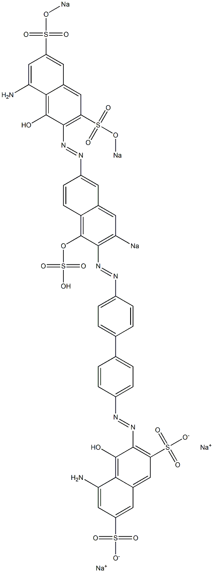 5-Amino-3-[[4'-[[6-[[8-amino-1-hydroxy-3,6-bis(sodiosulfo)-2-naphthalenyl]azo]-1-hydroxy-3-sodiosulfo-2-naphthalenyl]azo]-1,1'-biphenyl-4-yl]azo]-4-hydroxynaphthalene-2,7-disulfonic acid disodium salt Struktur