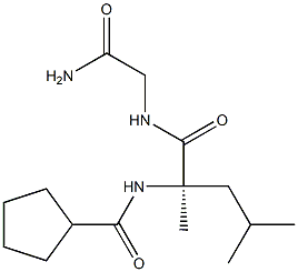 N-[(2R)-2,4-Dimethyl-2-[(cyclopentylcarbonyl)amino]pentanoyl]glycinamide Struktur