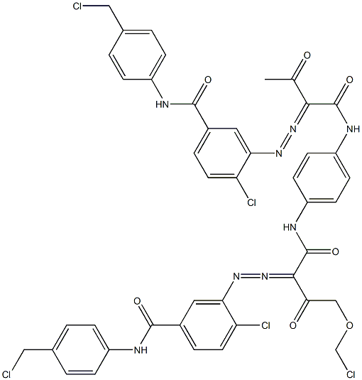 3,3'-[2-(Chloromethoxy)-1,4-phenylenebis[iminocarbonyl(acetylmethylene)azo]]bis[N-[4-(chloromethyl)phenyl]-4-chlorobenzamide] Struktur