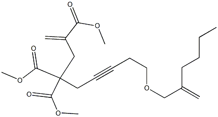 9-[(2-Butylallyl)oxy]-2-methylene-4,4-bis(methoxycarbonyl)-6-nonynoic acid methyl ester Struktur