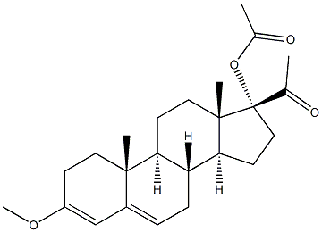 3-Methoxy-17-acetoxypregna-3,5-diene-20-one Struktur