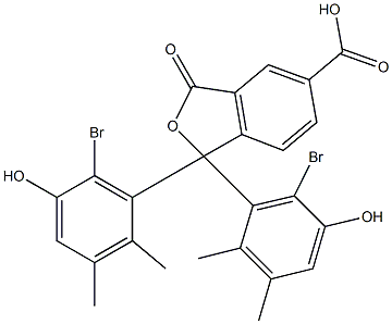 1,1-Bis(6-bromo-5-hydroxy-2,3-dimethylphenyl)-1,3-dihydro-3-oxoisobenzofuran-5-carboxylic acid Struktur