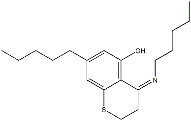 3,4-Dihydro-5-hydroxy-N,7-dipentyl-2H-1-benzothiopyran-4-imine Struktur