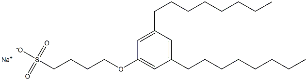 4-(3,5-Dioctylphenoxy)butane-1-sulfonic acid sodium salt Struktur