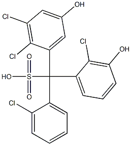 (2-Chlorophenyl)(2-chloro-3-hydroxyphenyl)(2,3-dichloro-5-hydroxyphenyl)methanesulfonic acid Struktur