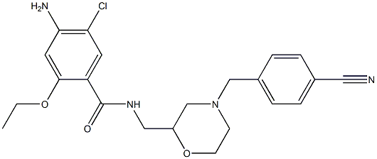 4-Amino-5-chloro-2-ethoxy-N-[[4-(4-cyanobenzyl)-2-morpholinyl]methyl]benzamide Struktur