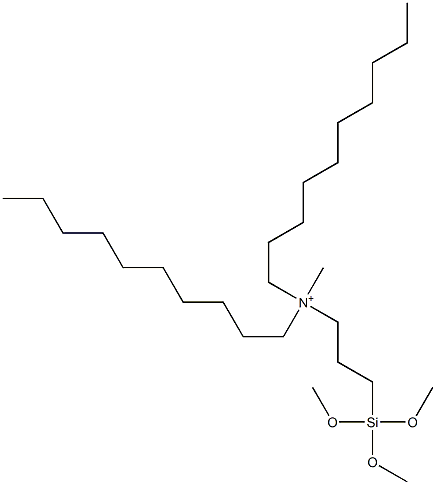 N-Decyl-N-methyl-N-[3-(trimethoxysilyl)propyl]-1-decanaminium Struktur