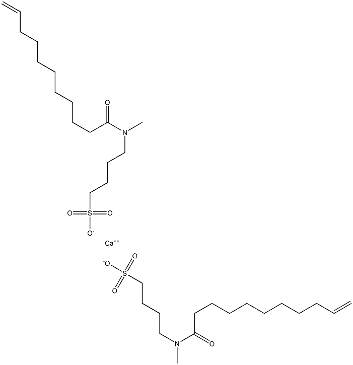 Bis[4-[N-(10-undecenoyl)-N-methylamino]-1-butanesulfonic acid]calcium salt Struktur