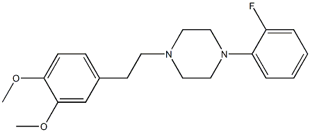 1-(3,4-Dimethoxyphenethyl)-4-(2-fluorophenyl)piperazine Struktur