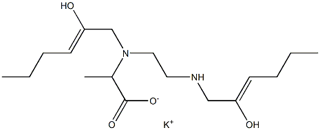 2-[N-(2-Hydroxy-2-hexenyl)-N-[2-(2-hydroxy-2-hexenylamino)ethyl]amino]propionic acid potassium salt Struktur