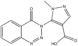 1-Methyl-5-[(3,4-dihydro-4-oxo-1,2,3-benzotriazin)-3-yl]-1H-pyrazole-4-carboxylic acid Struktur