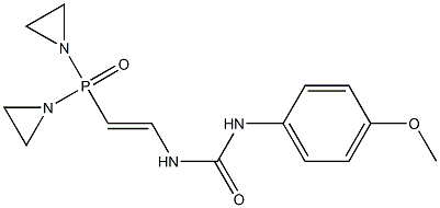 1-[2-[Bis(1-aziridinyl)phosphinyl]vinyl]-3-(p-methoxyphenyl)urea Struktur