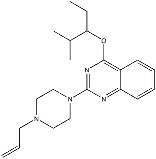 2-[4-(2-Propenyl)-1-piperazinyl]-4-(1-ethyl-2-methylpropyloxy)quinazoline Struktur