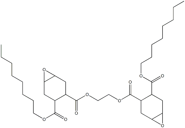 Bis[2-(octyloxycarbonyl)-4,5-epoxy-1-cyclohexanecarboxylic acid]ethylene ester Struktur