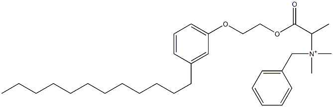 N,N-Dimethyl-N-benzyl-N-[1-[[2-(3-dodecylphenyloxy)ethyl]oxycarbonyl]ethyl]aminium Struktur