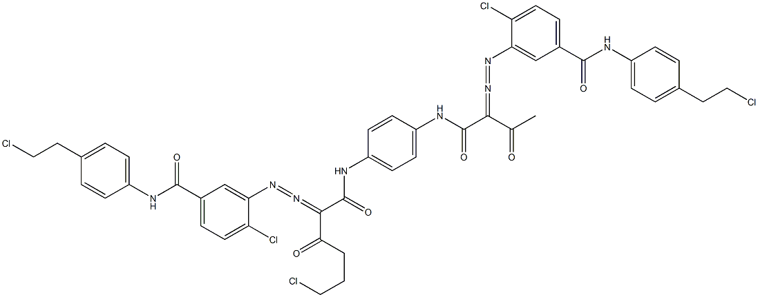 3,3'-[2-(2-Chloroethyl)-1,4-phenylenebis[iminocarbonyl(acetylmethylene)azo]]bis[N-[4-(2-chloroethyl)phenyl]-4-chlorobenzamide] Struktur