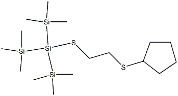 Tris(trimethylsilyl)[2-(cyclopentylthio)ethylthio]silane Struktur