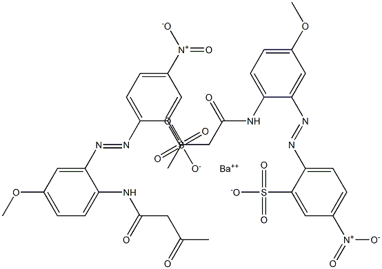 Bis[2-[2-(1,3-dioxobutylamino)-5-methoxyphenylazo]-5-nitrobenzenesulfonic acid]barium salt Struktur