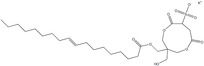 1-[[[(E)-1-Oxo-9-octadecen-1-yl]oxy]methyl]-1-(hydroxymethyl)-4,7-dioxo-3,8-dioxacyclononane-6-sulfonic acid potassium salt Struktur